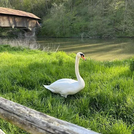 Pure Jagst, Traum-lage Am Fluss Mit Kaminzimmer Und Infrarot-waermekabine
